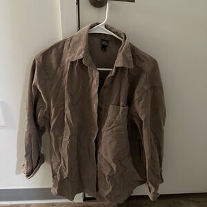 Women’s Brown corduroy button down shirt